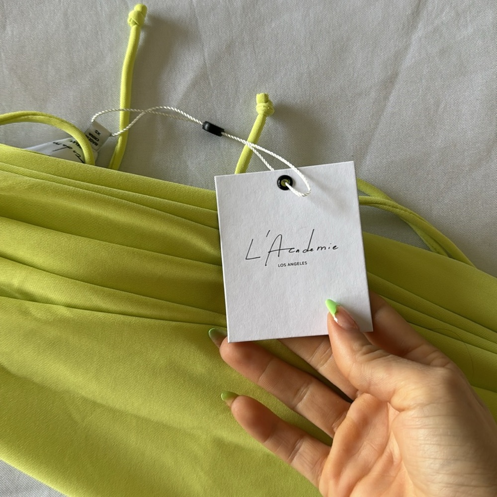REVOLVE Mira Midi Dress in Limelight L'Academie - NWT - Picture 4 of 5